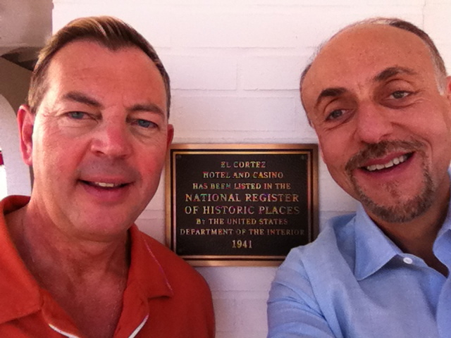 Pete and Lauren with El Cortez plaque